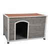 Outdoor Wood Pet Dog House, Dog Cabin with Weatherproof Roof and Open Door, Easy to Clean