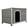 Outdoor Wood Pet Dog House, Dog Cabin with Weatherproof Roof and Open Door, Easy to Clean