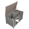 Outdoor Wood Pet Dog House, Dog Cabin with Weatherproof Roof and Open Door, Easy to Clean