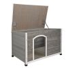 Outdoor Wood Pet Dog House, Dog Cabin with Weatherproof Roof and Open Door, Easy to Clean