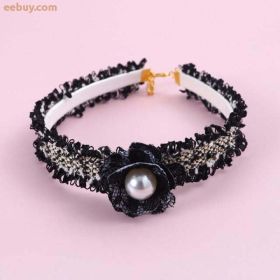 Jewelry Pet Dog Collars (Color: Black, size: S20-28cm)