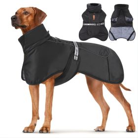 Large Dog Winter Fall Coat Wind-proof Reflective Anxiety Relief Soft Wrap Calming Vest For Travel (Color: Black, size: XXL)