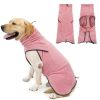 Fleece Dog Jacket for Medium Large Dogs Winter Warm Stretchy Pullover Pet Coat Adjustable Fitted High Collar Winter Pet Clothes