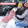 Fleece Dog Jacket for Medium Large Dogs Winter Warm Stretchy Pullover Pet Coat Adjustable Fitted High Collar Winter Pet Clothes